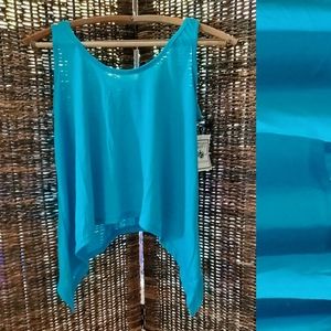 💙 Ocean Blue🌊 Crop 🦈Shark-Bite Tank Top🏝🍹🧜🏾